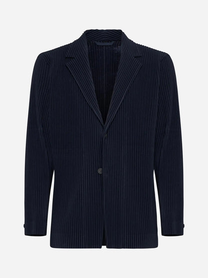 Miyake Pleated Men 2024 New Office Black Blazer Luxury High Fashion Suits Partially Lined Autumn Winter Coat