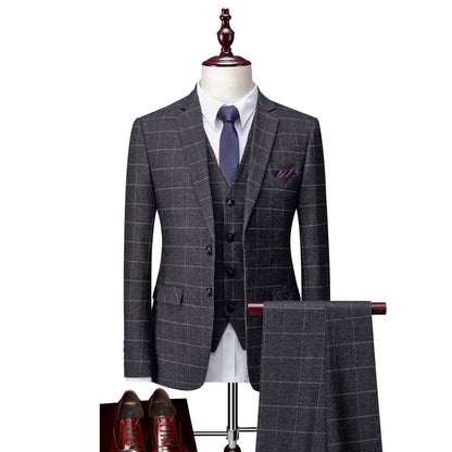 Men'S Business Suits Korean Version Slim Wedding Groom Suit Men