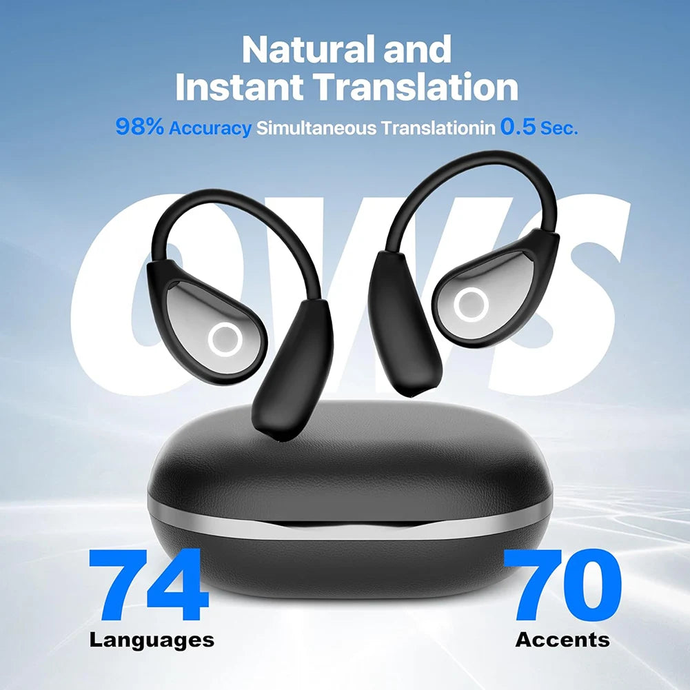 2025 New Smart Translate Earbuds 144 Languages Real Time Translation Earbuds Smart Voice Translator for Travel Business Learning