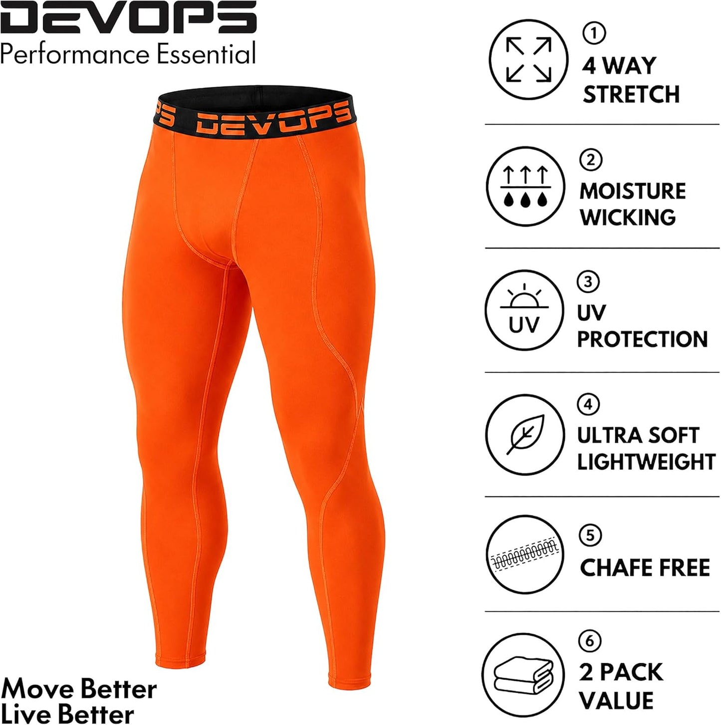 2 or 3 Pack Men'S Compression Pants Athletic Leggings with Pocket/Non-Pocket