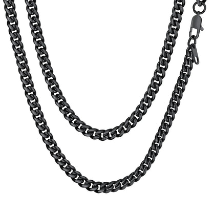 Mens Chain Stainless Steel Necklace Curb Cuban Link Neck Chains Mens Gifts for Fathers Day Dad